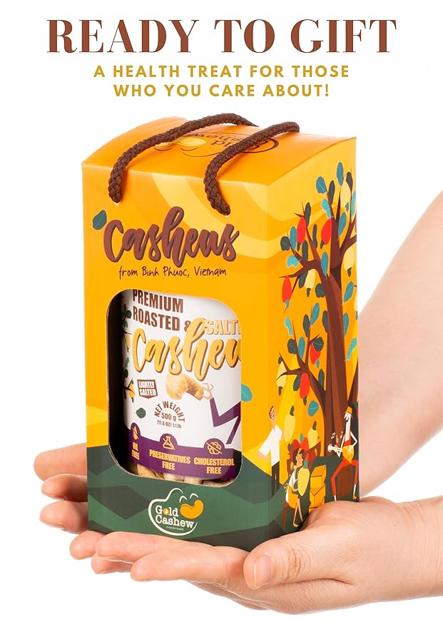 Cashews Roasted Lightly Salted - Snacks for Adults Whole Nut (No Mixed) Oil Free Roast Farm Fresh Plant Based Protein Healthy Nuts Ingredients: Cashew Nuts &amp Sea Salt 17.64 oz (Pack of 1)