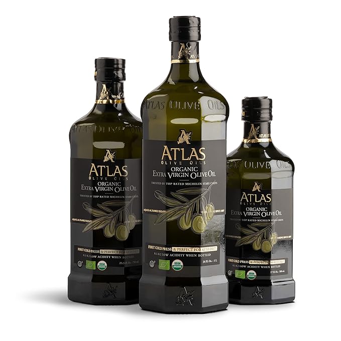 Atlas 1 LT Cold Press Extra Virgin Olive Oil with Polyphenol Rich from Morocco | Newly Harvested Unprocessed from One Single Family Farm | Moroccan Organic EVOO Trusted by Award-Winning Chefs