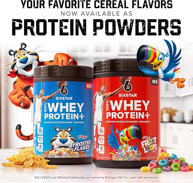 Six Star Whey Protein Powder Froot Loops Flavor &amp Triple Chocolate | Muscle Builder with 30g Protein | 1.8lb Each