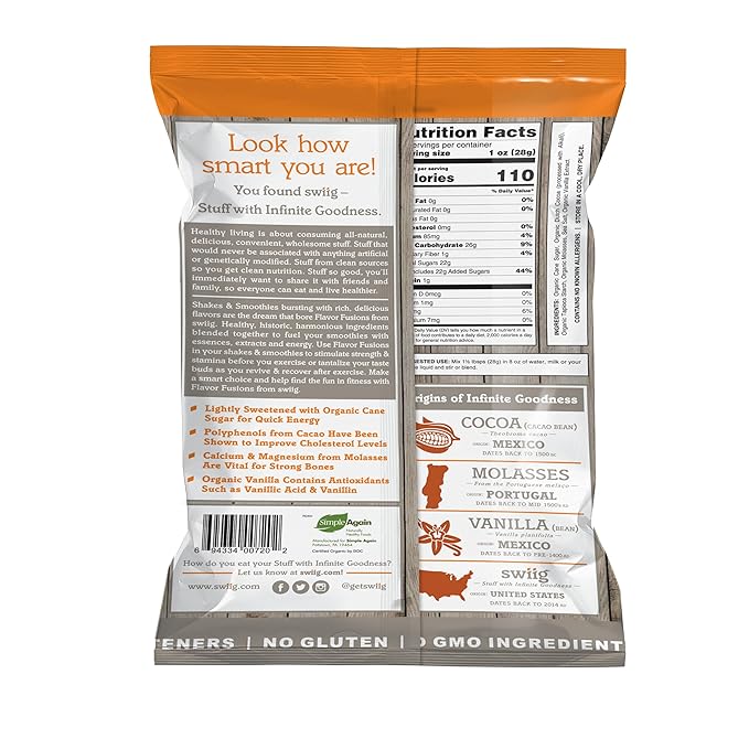 swiig Flavor Fusion Organic Chocolate Truffle Vegan No GMO Ingredients No Artificial Colors Flavors or Sweeteners No Gluten 3.25 lbs Bag