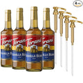 Torani Vanilla Bean Coffee Syrup for Drinks &amp Desserts Glass Bottle 4-Pack Pumps Included 25.4 Fl Oz Ea