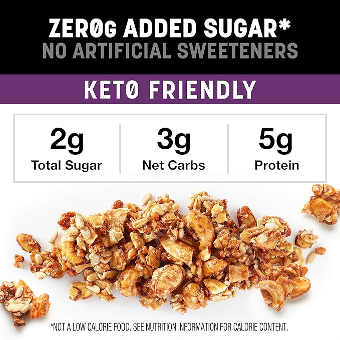 KIND Zero Added Sugar Granola Caramel Mocha Nut Healthy Snacks Good Source of Fiber Gluten Free Low Sugar 5g Protein 5 Count
