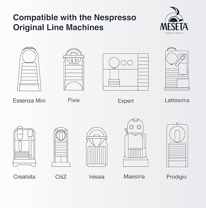 100 Nespresso Compatible Meseta Intenso Coffee Capsules 100 Capsules of Gourmet Coffee Espresso Compatible with Nespresso Machine.