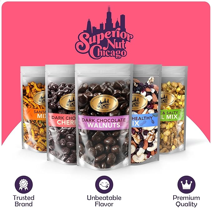 Superior Nut Chicago Dark Chocolate Covered Cherries - Sweet &amp Decadent - Natural Vitamin C Fiber &amp Potassium Source - Resealable 2.5 lb Bag