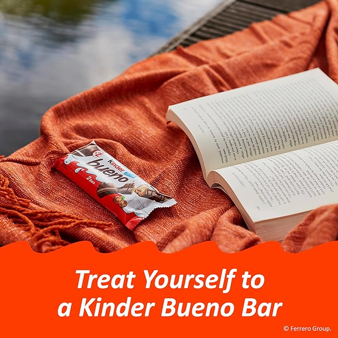 Kinder Bueno Dark Chocolate Bars with Creamy Hazelnut Filling Bulk 30 Count Chocolate Candy Bars for Game Day Football Party Supplies Snacks for Adults 2 Per Pack 1.5 oz Per Pack