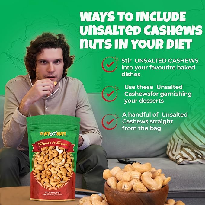 Dry Roasted Unsalted Cashews 4 lbs – Premium Quality Kosher Dry Roasted Cashews – No Oil Natural &amp Healthy Rich Flavor Snack – Gourmet Savory Flavor – Air-Tight Resealable Bag Package