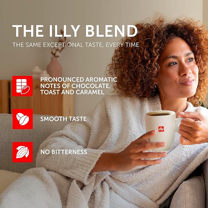 illy Whole Bean Coffee Intenso Bold Roast 100% Arabica Premium Italian Coffee Ideal for Espresso Drip Moka and French Press Brewing 8.8oz 6 Pack