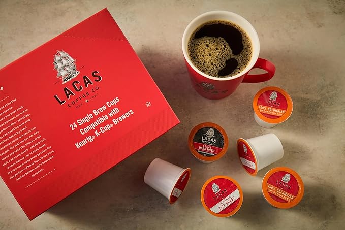 Lacas Coffee 100% Colombian Decaf Single Serve Cups 96 Total – Rich &amp Clean Medium Roast