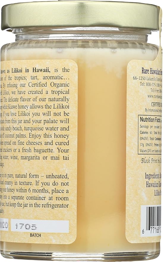 Rare Hawaiian Honey White W Hawaiian Lilikoi 8 Ounce
