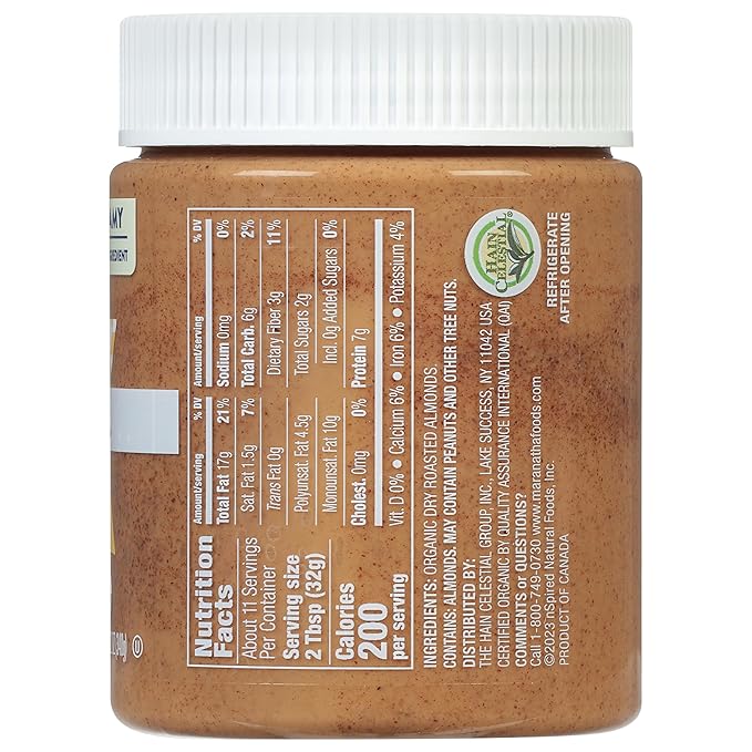 MaraNatha Organic Creamy Roasted Almond Butter 12 Ounce Jar