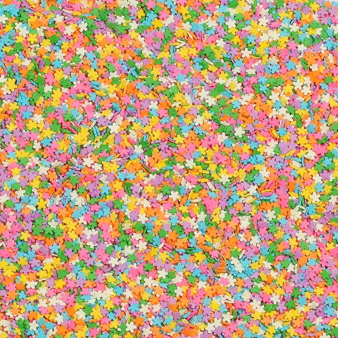 Flower Sprinkles - Pastel Flower Dessert Toppings - 1.7 LB - Daisy Rainbow Sprinkles for Baking - Spring Decorating Sprinkles for Cupcakes Cookies Cakes and More