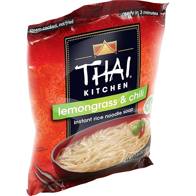Thai Kitchen Gluten Free Lemongrass &amp Chili Instant Rice Noodle Soup 1.6 oz (Pack of 12)