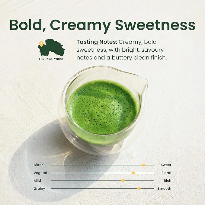 Crafti Ceremonial Grade Matcha Powder | 100% First Harvest | Single Cultivar | Yabukita | Unsweetened Authentic Japanese Matcha Green Tea Powder from Yame Fukuoka (30g / 1.06oz)