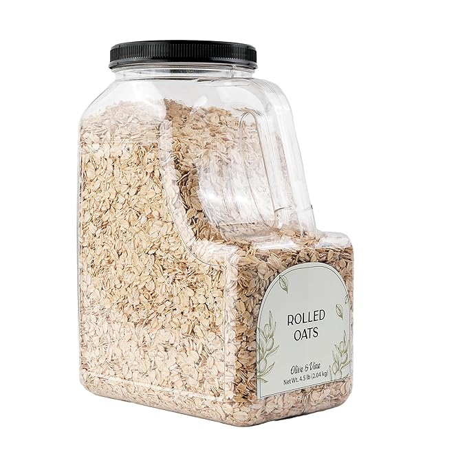 Olive &amp Vine Rolled Oats Nutty Flavor For Breakfast &amp Baking Rich Tradition Authentic Taste For Global Recipes (4.5 Pound)