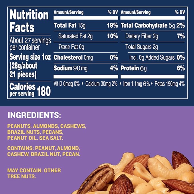 Planters Mixed Nuts Jar 27 Ounce (Pack of 2)