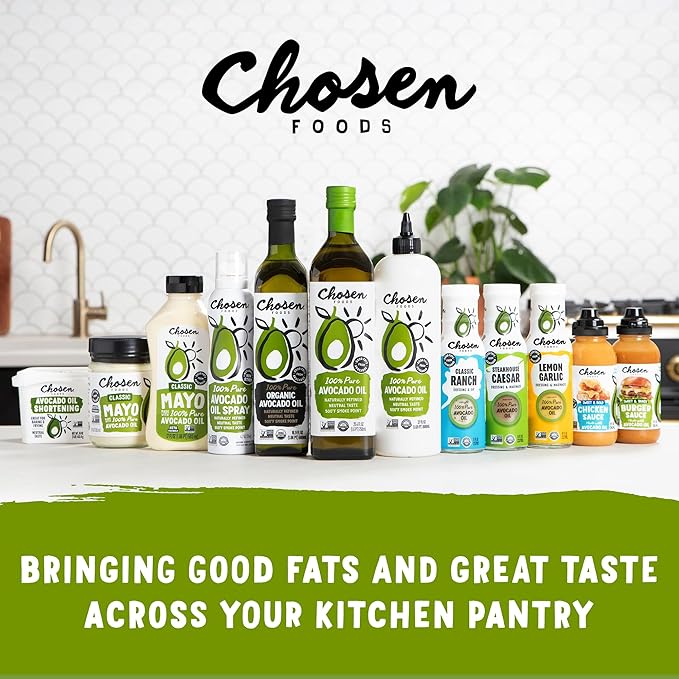 Chosen Foods 100% Pure Avocado Oil Spray Keto Diet Friendly Kosher Cooking Spray for Baking High-Heat Cooking and Frying (6 oz 3 Pack)