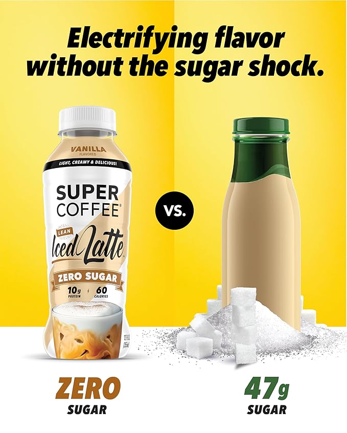 Super Coffee Keto Protein Coffee (0g Added Sugar 10g Protein 70 Calories) 12 Fl Oz | Iced Smart Coffee Drinks - LactoseFree SoyFree GlutenFree (12 Fl Oz (Pack of 12) Core 3 Variety)