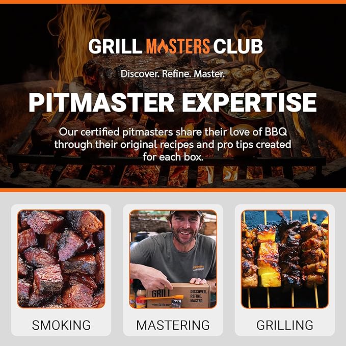 Grill Masters Club Chillin &amp Grillin BBQ Box | Premium BBQ Spices Sauces and Seasoning for the Ultimate Grill Master | Essential for Cooking Grilling and Smoking | Perfect Grill Gift for Men &a