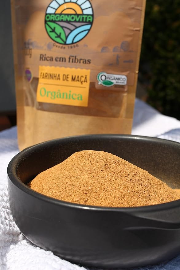 Organic Powder - Blend in Smoothies Cakes High Fiber Content Made w/Cold-Pressed Natural Ingredients Gluten-Free All Purpose Antioxidants Rich - Certified USDA (3.52 Oz (Pack of 1) Apple)