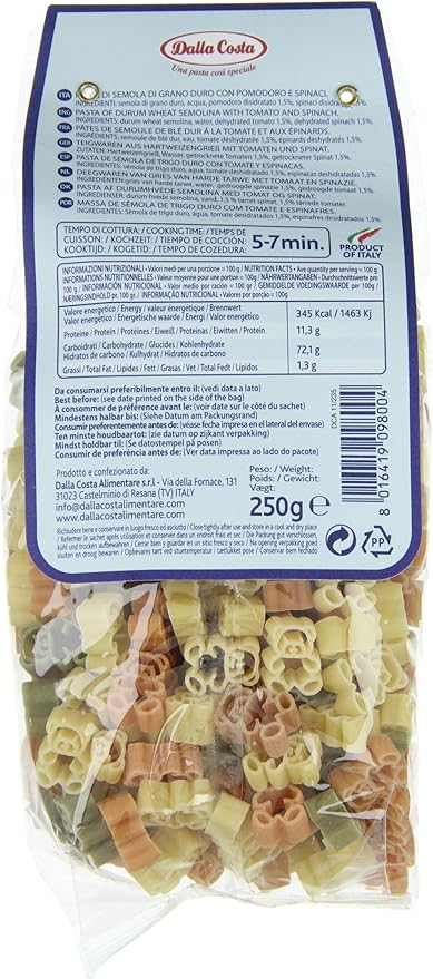 Dalla Costa Teddy Bear Shapes Pasta 250 g (Pack of 6)