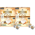 Twinings Chai Latte Black Tea Single Serve K-Cup Pods for Keurig 22 Count (Pack of 2) Creamy Slightly Sweet Less Sugar Caffeinated Enjoy Hot or Iced