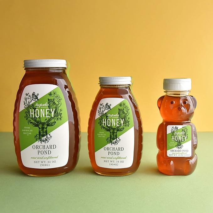 Orchard Pond Tupelo Honey - Rare Harvest from White Ogeechee Tupelo Trees Handcrafted in North Florida 100% Pure &amp Unheated 16 Ounces