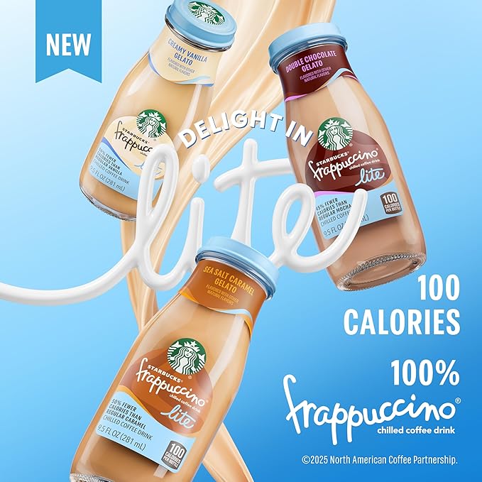 Starbucks Frappuccino Lite Chocolate Gelato 9.5 Fl Oz Bottles (Pack of 12)