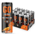 Jocko GO Energy Drink (Afterburner Orange) - Keto Vitamin B12 Vitamin B6 Electrolytes L Theanine Magnesium- Energy Boost Sugar Free Nootropic Monk Fruit Blend - 12 Pack