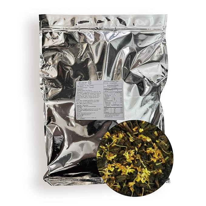 Li Cha Jasmine Green Loose Leaf Tea (600g/1.3lb Bag) | Premium Taiwanese Hand-Picked Tea for Bubble Milk Tea &amp Beverages