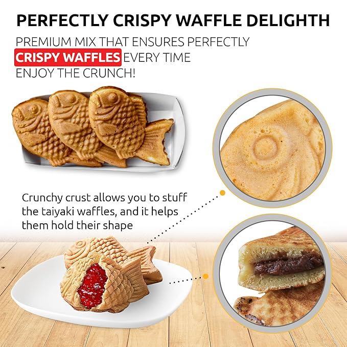OldSoul Professional Taiyaki Waffle Mix | Crispy | Original Flavor | Dough Mix | 10 Lbs | 168 Waffles (10 Lbs Traditional)
