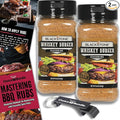 Blackstone Whiskey Burger Seasoning – Gourmet Griddle Premium Barbecue Rub 2 Pk (19.2 oz) + BBQ Masters &amp Opener (4 Items)!