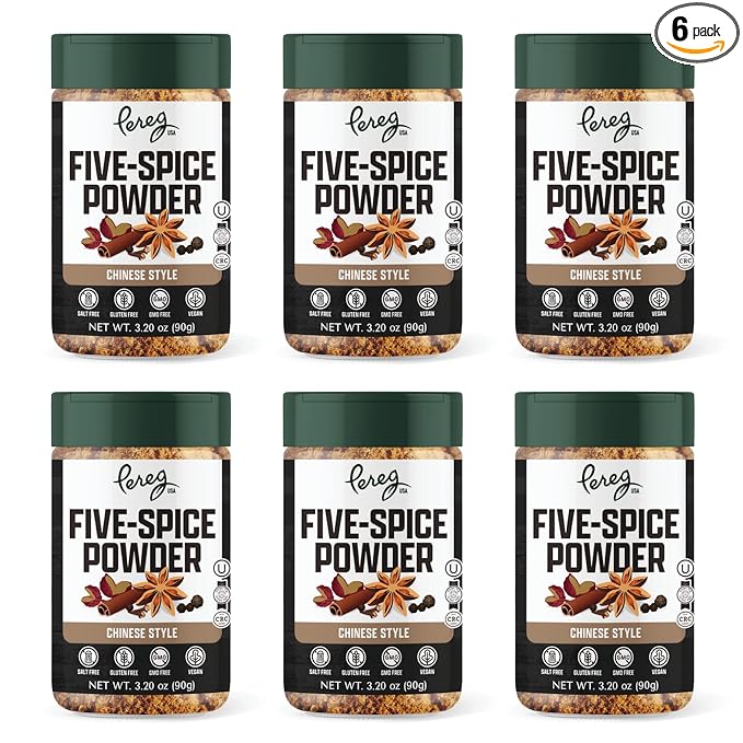 Pereg Mixed Spices - Five Spice Chinese Seasoning | Gourmet Asian Style Seasoning of Cinnamon Star Anise Fennel Peppers Cloves | Non-GMO Verified | Chinese 5 Spice Blend Jar - (3.2 Oz x 6 Pack)