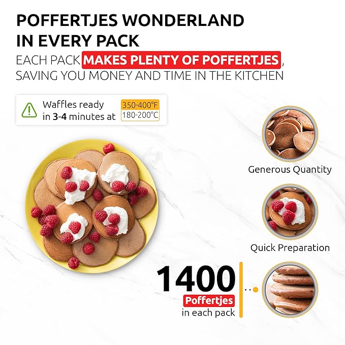 OldSoul Poffertjes Batter Mix | GLUTEN FREE &amp VEGAN | Dough Mix | Chocolate Flavor | 10 Lbs | 1400 Mini Dutch Pancakes (10 Lbs Gluten Free &amp Vegan)