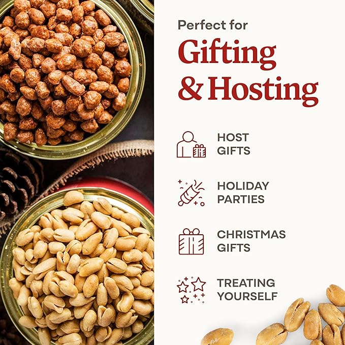 Belmont Peanuts Holiday Edition Salted Gourmet Virginia Peanuts 20 oz (1 Pack) – Hand Seasoned No Preservatives Absolutely Delicious – A Secret Santa Favorite