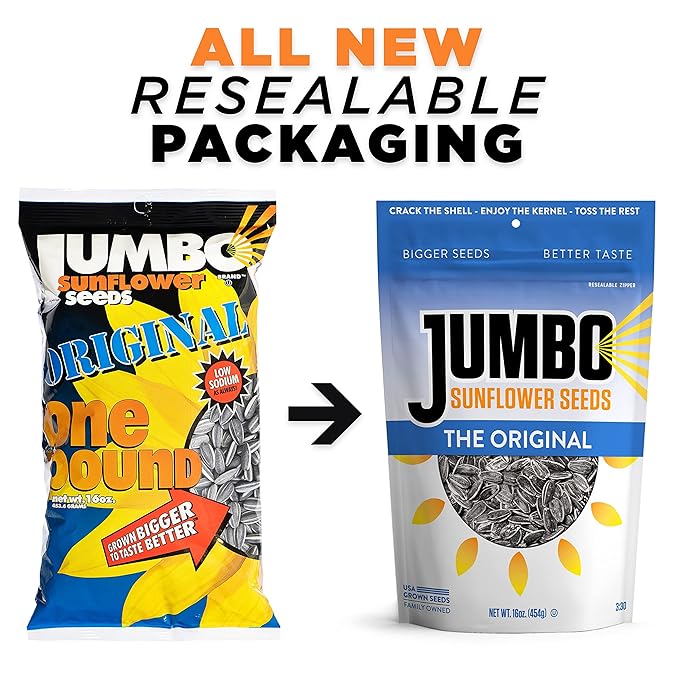 JUMBO SUNFLOWER SEEDS Original 16-Ounce (Pack of 6)