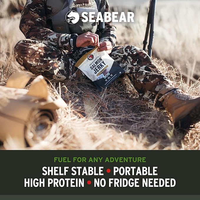 SeaBear Variety Traditional + Peppered Wild King Salmon Jerky 2-Pack Smoked Salmon Jerky Wild Caught Alaskan Salmon High-Protein Snack Cold Smoked &amp Ready to Eat Classic Smokehouse Flavor 2.5