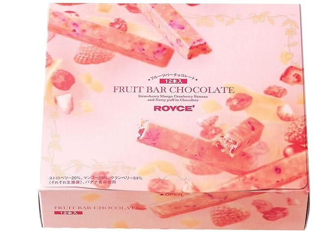 ROYCE' Fruit Bar Chocolate - Fruit Flavored Chocolate Bar| Gourmet Snack for Gifting &amp Indulging | Japanese Chocolate from Hokkaido (12 Pieces of Chocolate)