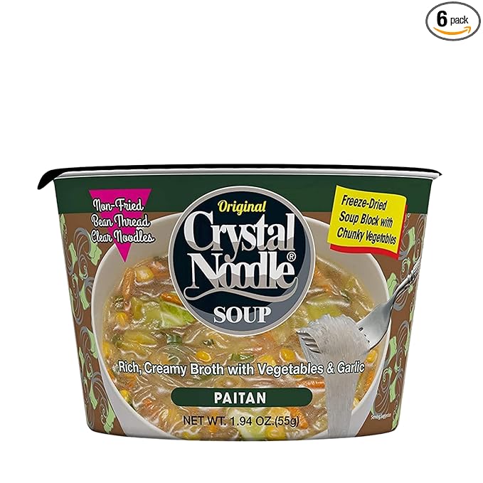 Crystal Noodle Soup Paitan (Pack of 6 Cups) 1.94 OZ