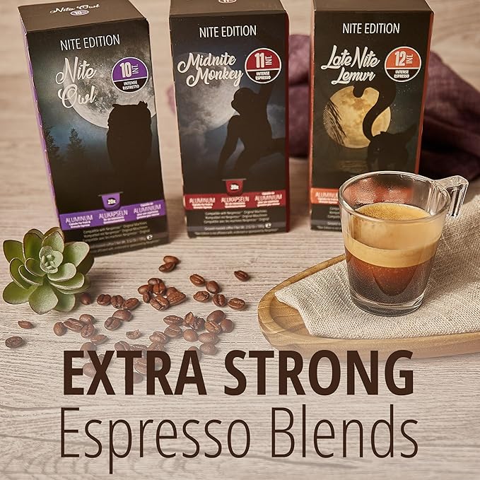 MidNite Monkey 120ct for Nespresso Original Machine Compatible Pods | Aluminum Coffee Capsules I Like Dharkan Espresso I Fully Nespresso Compatible
