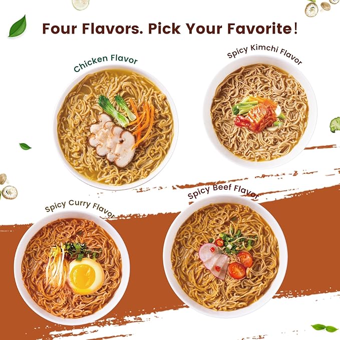 Hethstia High Protein (26g) Ramen Cup Noodles Spicy Kimchi Flavor 6 Count Plant Based Vegan Noodle Soup Non Fried Low Sugar Low Fat Ready to Eat Healthy Asian Meal &amp Holiday Gift