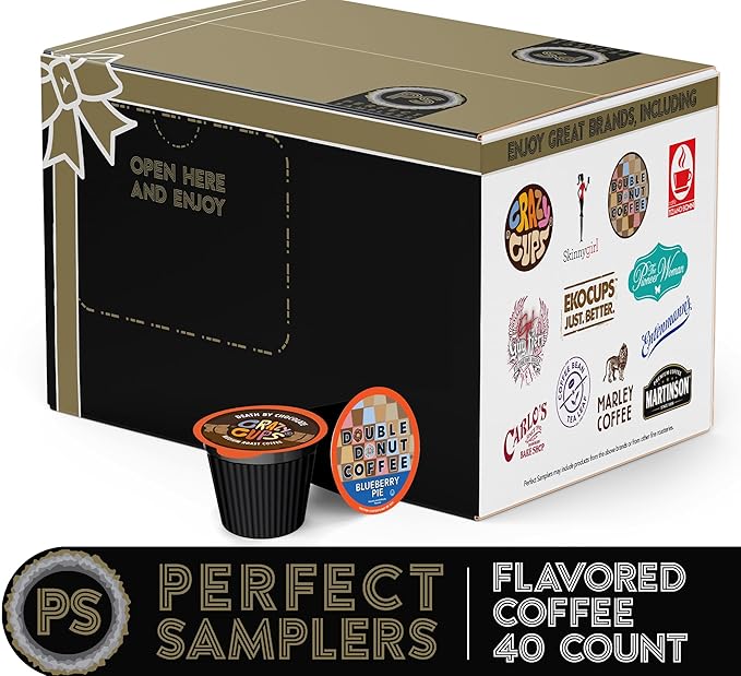 Crazy Cups Pod Variety Pack - Unique Flavors of Chocolate Vanilla Caramel Coffee Capsules Flavored Coffee 40 Count