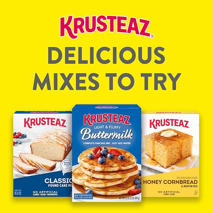 Krusteaz Meyer Lemon Pound Cake and Glaze Mix 16.5 oz Boxes (Pack of 12)