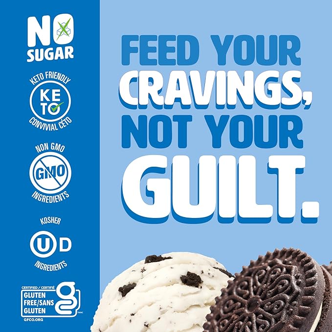 No Sugar Keto Bar Snack - Low Carb No Sugar Keto Snack Food with Keto Friendly Macros (12 x 1.41oz Bars Cookies and Cream)