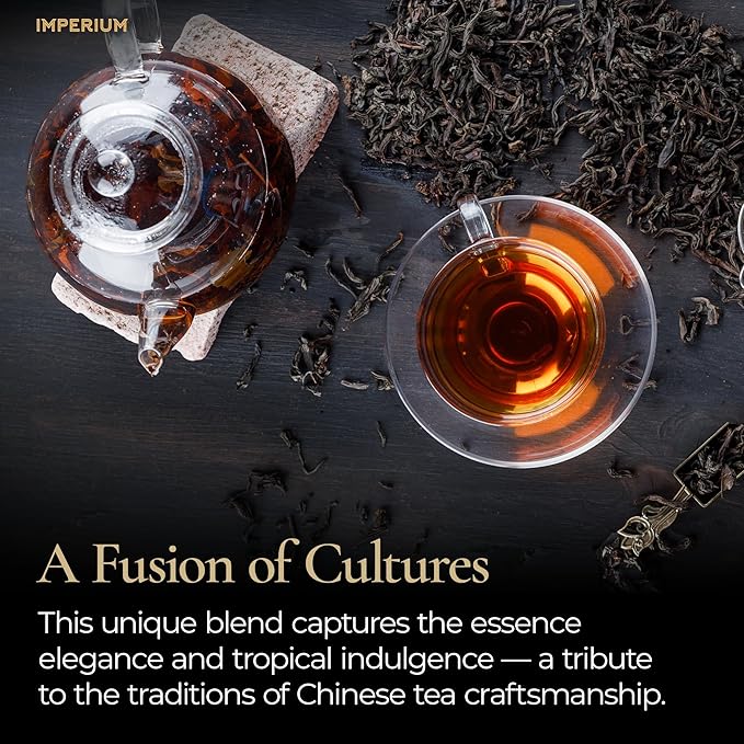 Imperium Lychee Oolong Tea Loose Leaf (4oz) Hand-Picked Premium Oolong Brews 100 Cups Naturally Uplifting Beverage Floral and Fruity Notes Exotic Sweet Aroma and Refreshing Smooth Finish