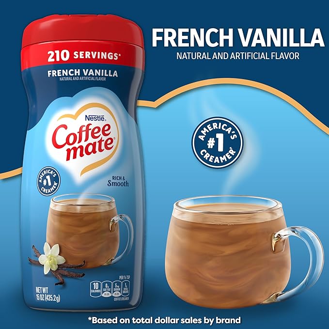 Coffee-mate French Vanilla Powdered Coffee Creamer 15-Ounce Packages (Pack of 6)