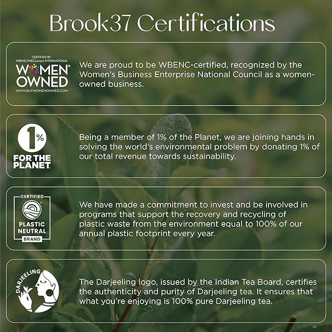 Brook37 Twilight Romance Eco Darjeeling Black Tea - Premium Loose Leaf 2nd Flush Tea with Floral Aroma &amp Sweet Honey Notes | Medium Caffeine | 50g Compostable Paper Tube | Elegant Gift for Tea Lov