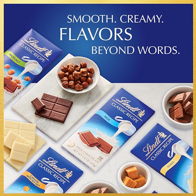 Lindt CLASSIC RECIPE White Chocolate Bar White Chocolate Candy 4.4 oz. (12 Pack)