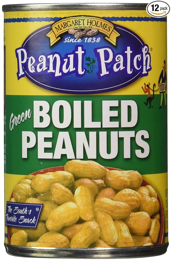 Margaret Holmes Green Boiled Peanuts 13.5oz Cans (Pack of 12)