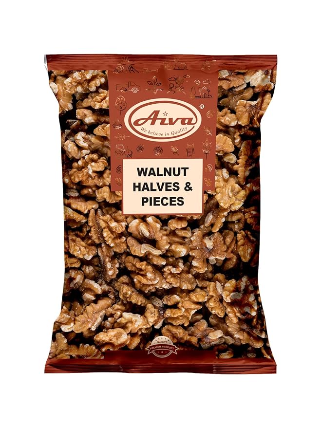 Aiva Walnut Halves &amp Pieces Bulk Bag (4 LB) | Natural &amp Unsalted | Perfect for Baking Cooking and Snacking