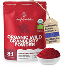 Jungle Powders Wild Cranberry Powder Organic 5 Ounces USDA Certified Freeze Dried Organic Cranberries Powder for Baking Flavoring Smoothies Additive Filler Free Superfood Extract from Whole Berries